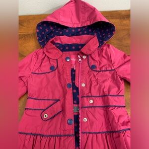 LONDON FOG Girls Fleece-Lined Peacoat Hooded Rain Jacket New Size 2T